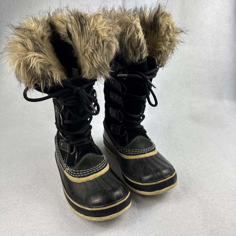Sorel Boots Joan of Arctic Tall Winter Size 6 Waterproof Faux Fur Brown Tan Snow - Picture 2 of 6